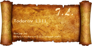 Todorov Lili névjegykártya