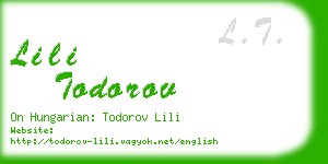 lili todorov business card